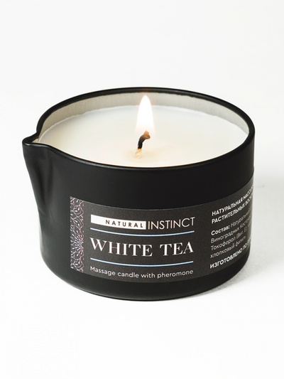Natural Instinct Белый чай массажная свеча с феромонами, 70 мл Парфюм Престиж 