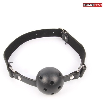 NoTabu - Классический кляп-шарик с отверстиями для дыхания (Черный) 