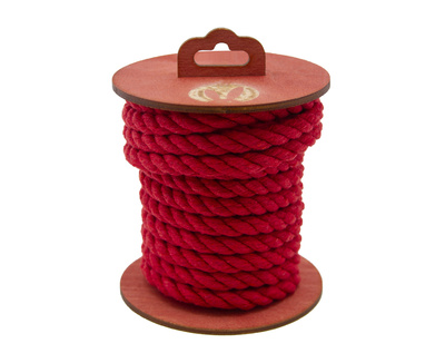 Хлопковая веревка для шибари, на катушке красная, 5 м. Pink Rabbit (Красный) 