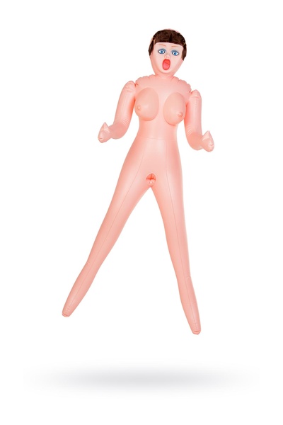 Кукла надувная Dolls-X by TOYFA Grace, шатенка, с тремя отверситями, кибер вставка: вагина-анус (Телесный) 