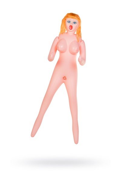 Кукла надувная Dolls-X by TOYFA Olivia, блондинка, с тремя отверстиями, кибер вставка: вагина-анус (Телесный) 