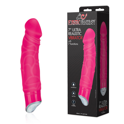 Вибратор реалистичной формы с венами Erotic Fantasy, Швейцария (Розовый) 