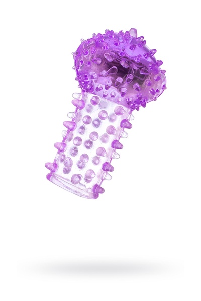 Вибронасадка на палец TOYFA, TPE, фиолетовый, 6,5 см Toyfa Basic 