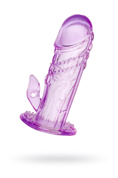 Насадка на пенис TOYFA, TPE, фиолетовая, 13 см Toyfa Basic (Фиолетовый) 