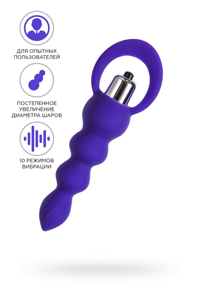Анальная втулка ToDo by Toyfa Twisty, силикон, фиолетовая, 14 см, Ø 3,2 см (Фиолетовый) 
