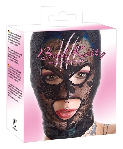 24903821001 / Кружевная маска на голову в отверстиями для глаз и рта Mask Lace by Bad Kitty (Черный) 