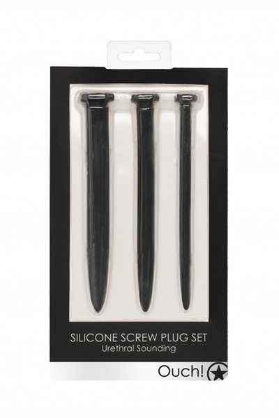 Набор из трех стимуляторов уретры (струн) Silicone Rugged Nail Plug Set Shots 