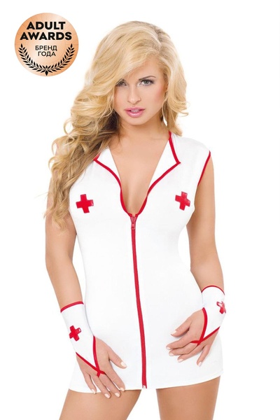 Костюм медсестры SoftLine Collection Sister (платье и перчатки), белый, S/M	Сертификат соответствия №ЕАЭС RU С-PL.НВ38.В.00131/20 