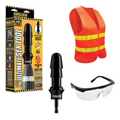 Комплект для секс-дрели DRILLDO - бит, очки, жилет Drilldo, США (Черный) 