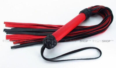 Плеть черно-красная с красной ручкой Турецкие головы BDSM Arsenal 
