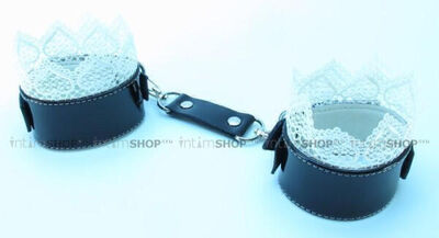 Изысканные наручники с белым кружевом BDSM Light БДСМ лайт 