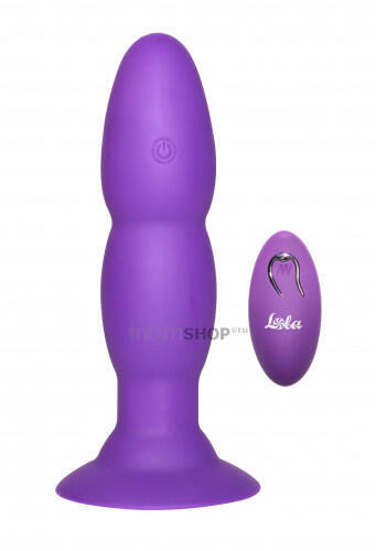 Анальная вибропробка Lola Toys Tornado BackDoor Collection с ротацией и пультом ДУ, фиолетовая (Фиолетовый) 
