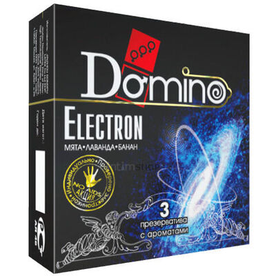 Презервативы Domino Premium Electron Мята, Лаванда, Банан, 3 шт (Бесцветные) 