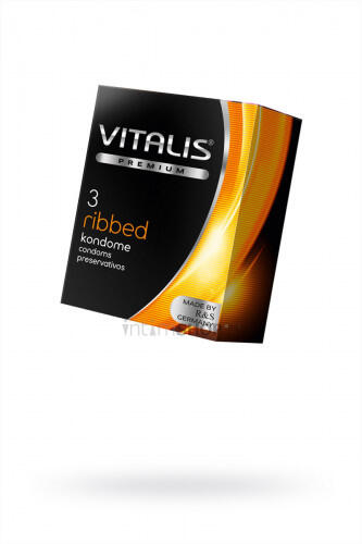 Презервативы Vitalis Premium Ribbed ребристые, 3 шт (Бесцветный) 