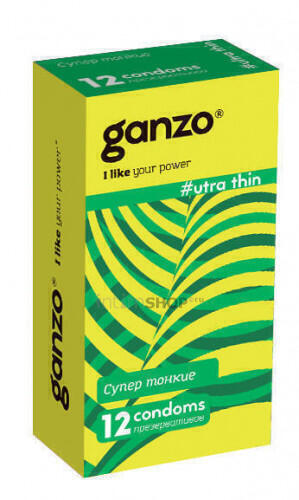 Презервативы Ganzo Ultra Thin, 12 шт (Бесцветный) 