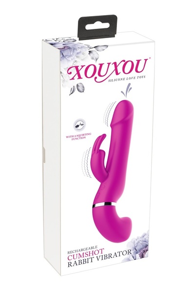 XOUXOU - Вибратор Кролик с камшотом и функцией распыления, 24 см (розовый) 