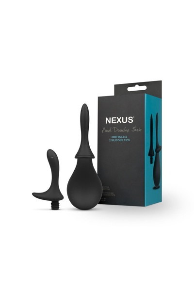 Nexus - Анальный душ со сменными насадками, 11 см (черный) 