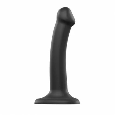 Strap-On-Me Dildo Dual Density Semi-Realistic Bendable Noir S - Фаллоимитатор, 14,8 см (черный) 