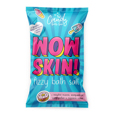 Candy bath bar «Wow Skin» - Шипучая соль для ванн, 100 гр Laboratory Katrin 