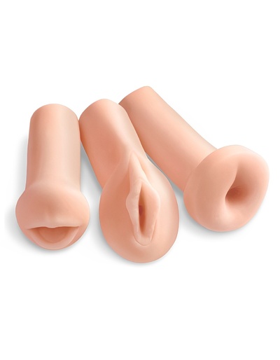 Набор мастурбаторов вагина-анус-ротик Pipedream Extreme Toyz All 3 Holes (Телесный) 