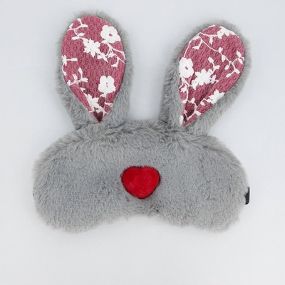 Маска для сна Kawaii Factory Bunny Heart, серая (Серый) 