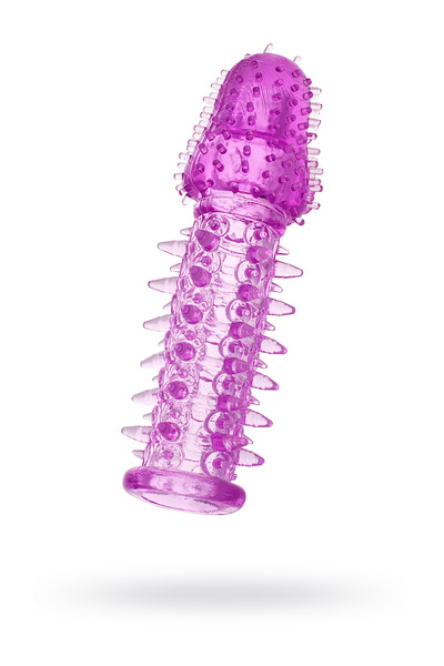 Насадка на пенис с ворсинками TOYFA, TPE, фиолетовая, 13,5 см (Фиолетовый) 