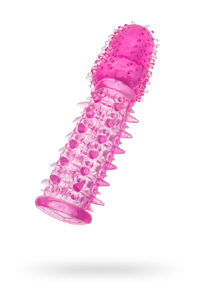 Насадка на пенис с ворсинками TOYFA, TPE, розовая, 13,5 см (Розовый) 