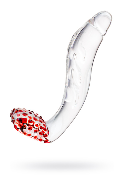 Нереалистичный фаллоимитатор Sexus Glass, стекло, прозрачный, 17,5 см (Прозрачно-красный) 