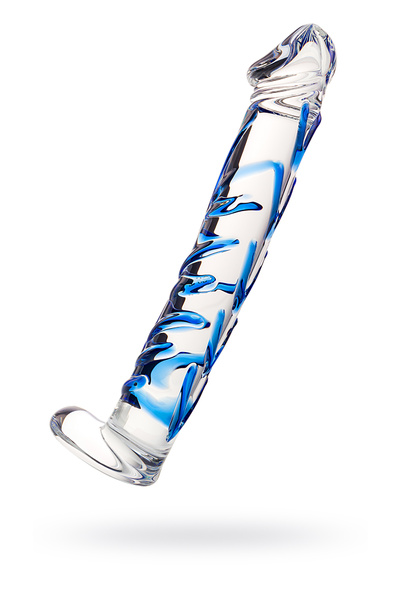 Нереалистичный фаллоимитатор Sexus Glass, стекло, прозрачный, 17 см (Прозрачно-синий) 