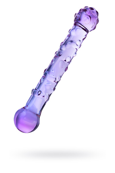 Двусторонний фаллоимитатор Sexus Glass, стекло, фиолетовый, 19,5 см (Сиреневый) 