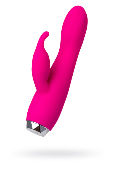 Вибратор с клиторальным стимулятором L'EROINA, силикон, розовый, 17 см (Розово-серебристый) 