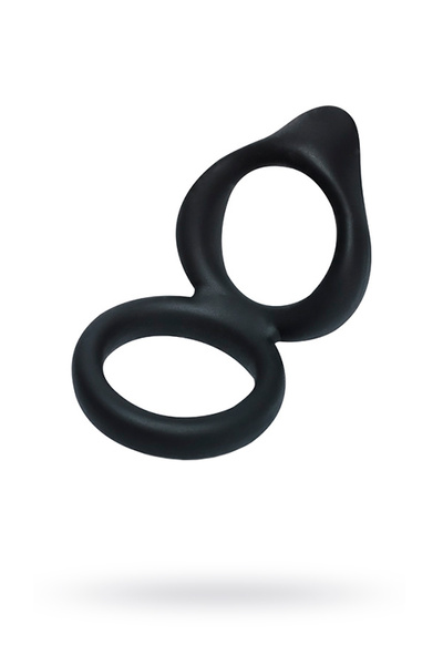 Двойное эрекционное кольцо на пенис Levett Victor, силикон, черное (Черный) 