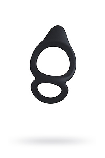 Двойное эрекционное кольцо на пенис Levett Marcus, силикон, черное (Черный) 
