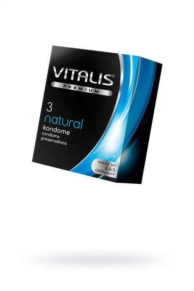 Презервативы Vitalis, premium, классические, 18 см, 5,3 см, 3 шт. (Прозрачный) 