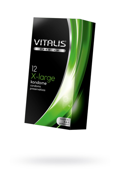 Презервативы Vitalis, premium, увеличенного размера, 19 см, 5,7 см, 12 шт. (Прозрачный) 