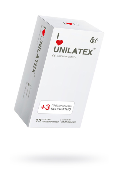 Презервативы Unilatex, natural ultrathin, ультратонкие, 19 см, 5,4 см, 15 шт. (Прозрачный) 