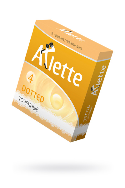 Презервативы Arlette, dotted, латекс, точечные, 18,5 см, 5,2 см, 3 шт. (Прозрачный) 
