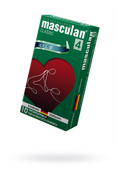 Презервативы Masculan, classic 4, XXL, увеличенного размера, 20 см, 5,4 см, 10 шт. (Розовый) 