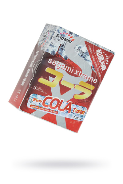 Презервативы Sagami, xtreme, cola, латекс, 19 см, 5,2 см, 3 шт. (Прозрачный) 