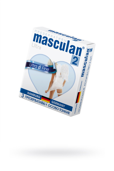 Презервативы Masculan, ultra 2, особо тонкие, 19 см, 5,3 см, 3 шт.( Ultra Fine № 3) (Прозрачный) 