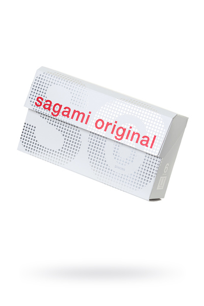Презервативы Sagami, original 0.02, полиуретан, ультратонкие, гладкие, 19 см, 5,8 см, 6 шт. (Прозрачный) 