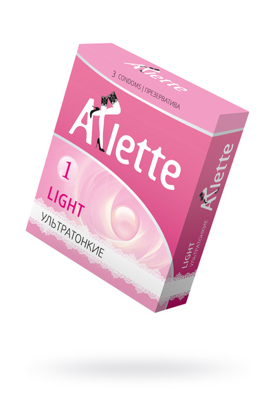 Презервативы Arlette, light, ультратонкие, латекс, 19 см, 5,5 см, 3 шт. (Прозрачный) 