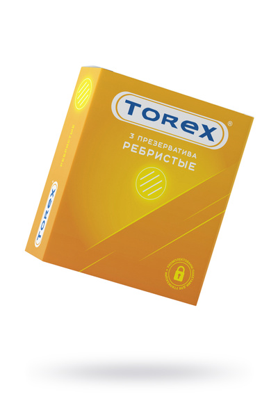 Презервативы Torex, ребристые, латекс, 18,5 см, 5,4 см, 3 шт. (Прозрачный) 