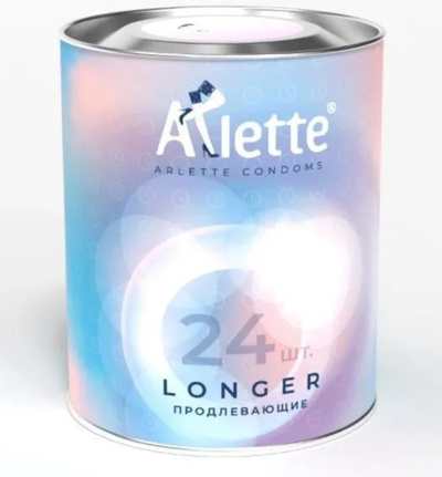 Arlette Longer - Презервативы продлевающие, 19 см 24 шт (Прозрачный) 
