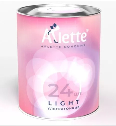Arlette Light - Презервативы ультратонкие с ароматом Тутти-Фрутти, 19 см 24 шт (Прозрачный) 
