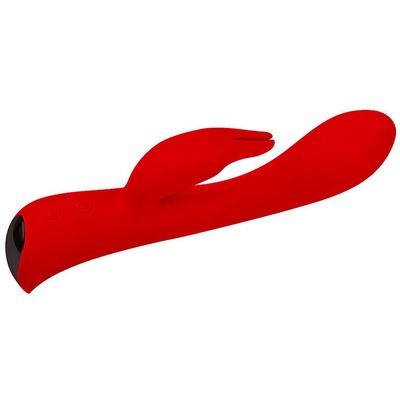 Erokay 5 Silicone Bunny Love - Вибромассажёр-кролик, 19.1х3.4 см (красный) 
