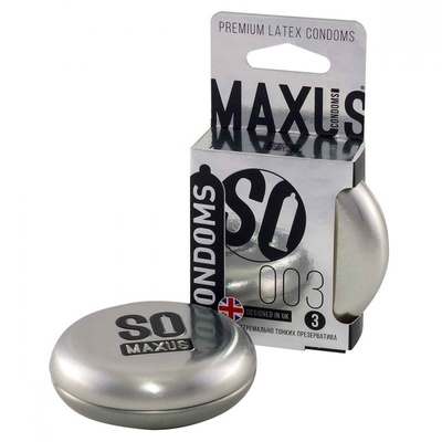 MAXUS 003 №3 - Презервативы экстремально тонкие, 18 см, 3 шт (Прозрачный) 