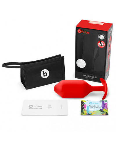 B-vibe Snug Plug 6 - Профессиональная пробка для ношения, 16х5.55 см, (красная) b-Vibe, США (Красный) 