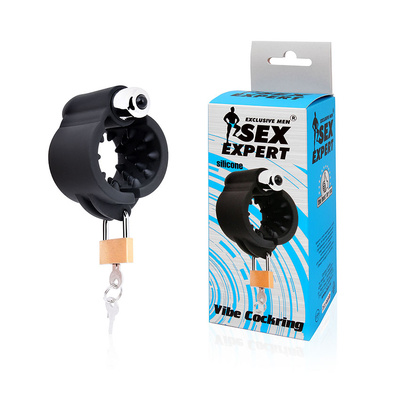 Sex Expert - Насадка на пенис с вибрацией (черный) 