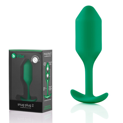 B-vibe Snug Plug 2 - Профессиональная пробка для ношения, 10,5 см (зеленый) b-Vibe, США 
